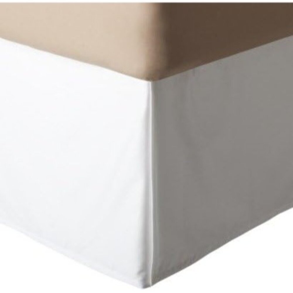 Threshold Wrinkle-Resistant Bedskirt Queen Size 15" Drop Machine Washable White